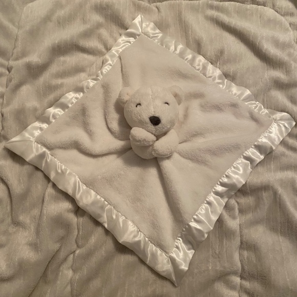 Carter's White Polar Bear Satin Underside Baby Lovey 2018 Style # 67607 - Picture 2 of 4